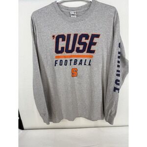 Gildan Syracuse Orange Football Gray Long Sleeve Cotton T Shirt Size Large